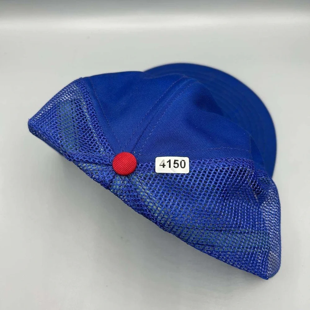 Vintage Chicago Cubs‎ Trucker Hat Men Large Blue MLB Annco Snap Back Cap